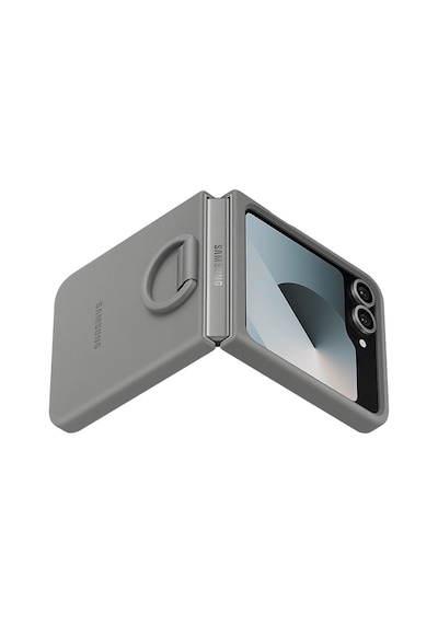 Samsung Uyumlu Galaxy Z Flip 6 Yüzüklü Silikon Telefon Kılıfı