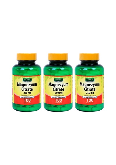 Vitapol Magnezyum Sitrat B6 100 Tablet 3 Adet