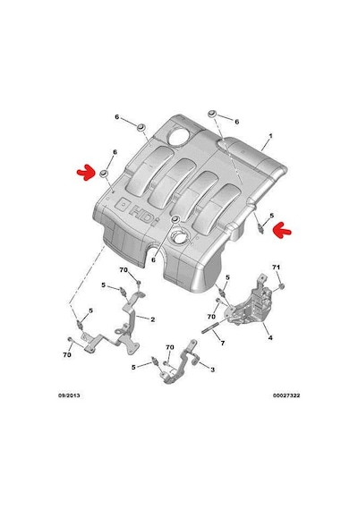 Peugeot Partner 406 607 Motor Üst Kapak Sabitleme Pimi +somunu