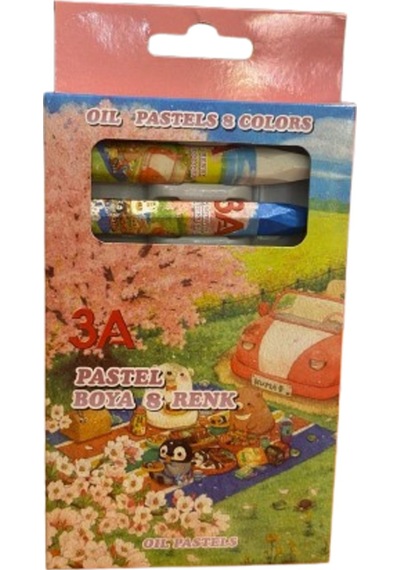 Pastel Boya 8 Renk 2 Adet Çok Renkli