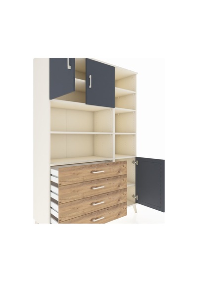 Hyperion Dolap 9 Raflı 4 Çekmeceli 3 Kapaklı 132x44x195 Aytaşı-antrasit/çam Antrasıt/atlas Çam Hyperion Dolap 9 Raflı 4 Çekmeceli 3 Kapaklı 132x44x195 Aytaşı-antrasit/çam Antrasıt/atlas Çam