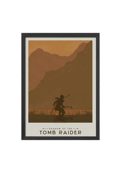 Tomb Raider Siyah Ahşap Çerçeveli Poster, Dekoratif Oyun Duvar Tablosu