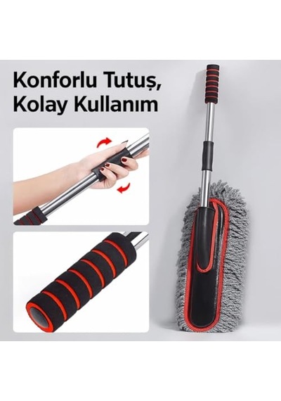 2 Adet Set Profesyonel Püsküllü Mikrofiber Araç Yıkama Fırçası Toz Alma Fırçası Araç Paspası