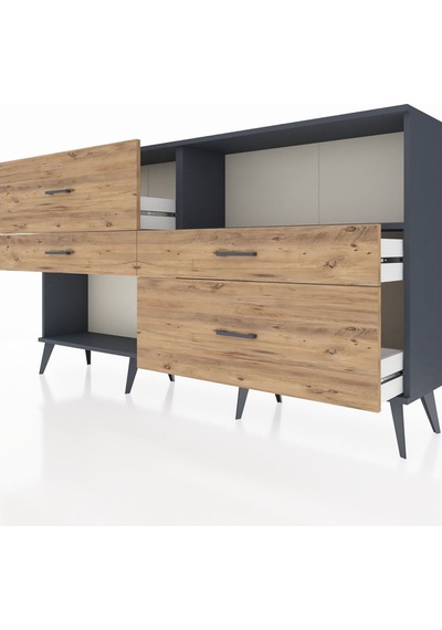 Arges Konsol Tek Raflı 4 Çekmeceli 176x30x99 Antrasit-antrasit/ç Antrasit-antrasit/çam Arges Konsol Tek Raflı 4 Çekmeceli 176x30x99 Antrasit-antrasit/ç Antrasit-antrasit/çam