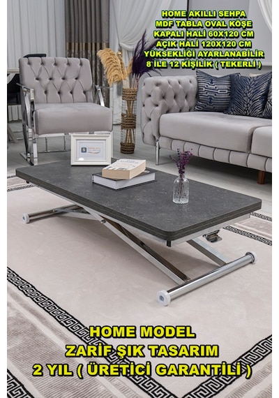 Home Üst Tabla Mdf Kartal Oval Köşe Alt Krom