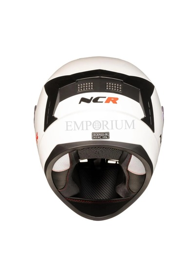 Ncr Rapid Mavi Cam Kapalı Kask Ece Belgeli Beyaz