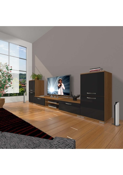 Decoraktiv Eko On2 Slm Dvd Tv Ünitesi Tv Sehpası Ceviz - Siyah