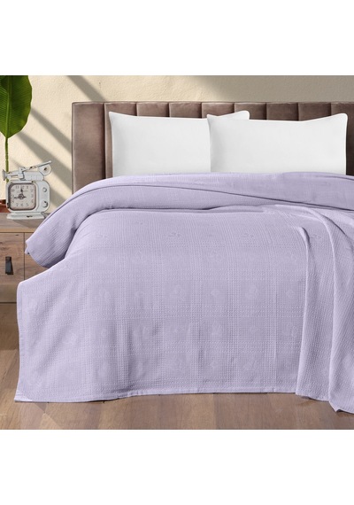 Maxstyle Tek Kişilik %100 Pamuk Pike Lila 160x220 Cm Renkli