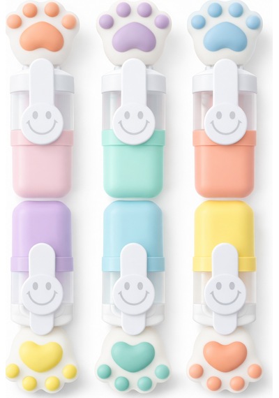 Sevimli Tatlım Fosforlu Mini Keçeli Kalem - 6lı Set - Kedi Tırnağı-fosfor01