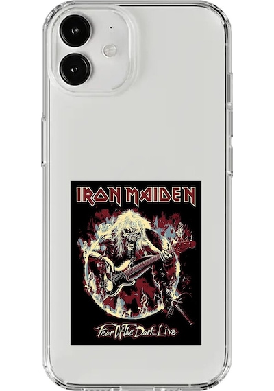 Apple Uyumlu iPhone 12 Şeffaf Kılıf Iron Maiden Tasarımlı