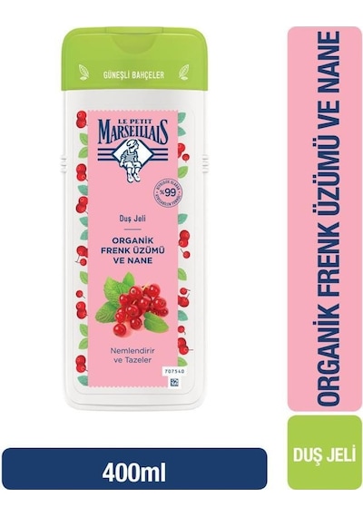 Le Petit Marseillais Organik Frenk Üzümü ve Nane Duş Jeli 400 ML
