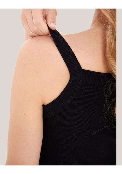 Alya Underwear Kaşkorse Kalın Ip Askılı Atlet, Fitilli Kumaş, Likralı - Siyah, 931 SIYAH