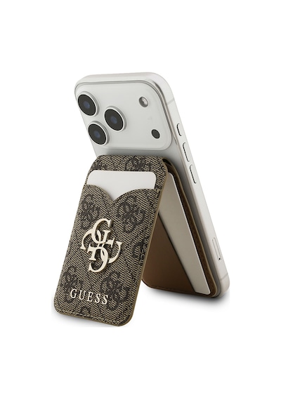 Guess Aynalı Magnetik Kartlık Metal Büyük 4g Logolu Ve Standlı Kahverengi