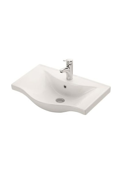 Yıldız 65 Cm Beyaz-royal Mermer Mdf Seramik Lavabolu Asma Banyo Dolabı Takımı