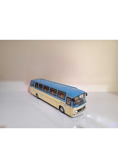 1:24 Ölçek 25 Cm Mercedes-benz O302 Sesli Işıklı Metal Model Otobüs Mavi Renk