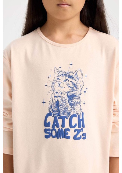 DeFacto Kız Çocuk Pijama Takımı Baskılı Uzun Kollu Üst Beli Lastikli Uzun Alt D7743A824WNPN434 Pembe DeFacto Kız Çocuk Pijama Takımı Baskılı Uzun Kollu Üst Beli Lastikli Uzun Alt D7743A824WNPN434 Pembe