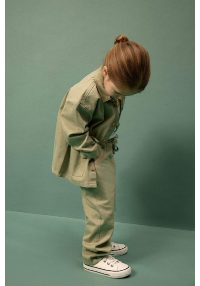 Defacto Erkek Bebek Regular Fit Dinozor Baskılı Düz Paça Gabardin Pantolon G6693a526spgn1216 Yeşil-gn1216