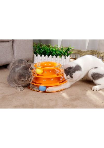 Kedi Zihin Geliştirici 3 Katlı Kule Oyuncak Asorti