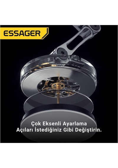 Essager Güçlü Magsafe Uyumlu 360 Döner Alüminyum Araç İçi Telefon Tutucu Masaüstü Telefon Standı