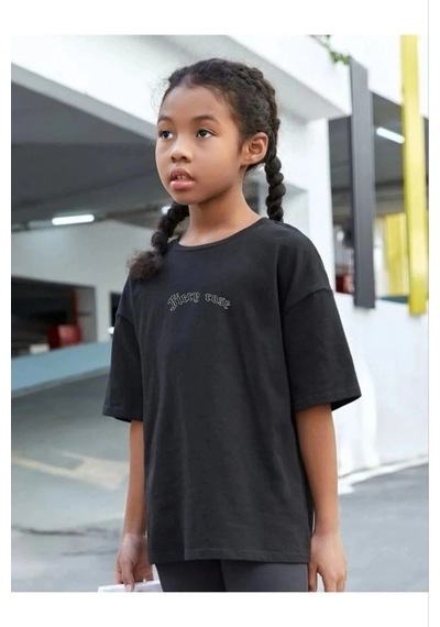 Çocuk Unisex Baskılı T-shirt - Siyah