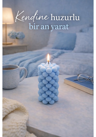 Soya Mum,dekoratif Lüks & El Yapımı Doğal Mum,uzun Yanma Süreli Şık Ev Hediyesi,ev Süsü Mavi 360 G Mavi
