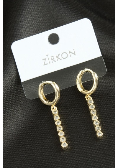 Çubuk Zirkon Taşlı Küpe-sarı N145 çok renkli