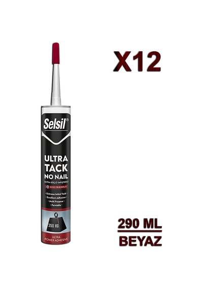 Selsil Ultra Tack Güçlü Montaj Yapıştırıcısı 290 Ml Beyaz 12 Adet 290 ML