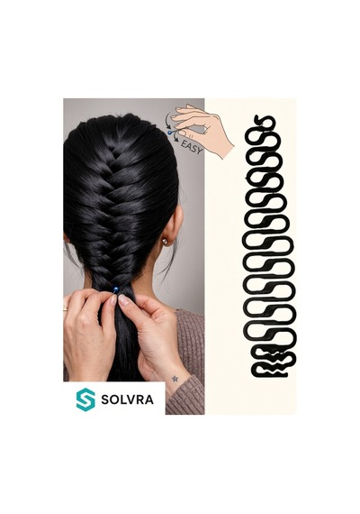 Fransız Örgü Aparatı Fishtail / French Braid Saç Örgü Klips Aleti Siyah Siyah