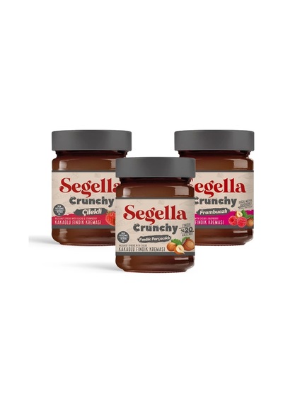 Segella Çilekli Frambuazlı Doğal Meyve Parçacıklı ve Fındık Parçacıklı Kakaolu Fındık Kreması 3 x 350 G