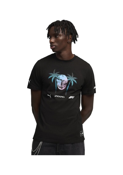 Puma F1 Miami Erkek Siyah Günlük Stil T-shirt 63454001 Siyah