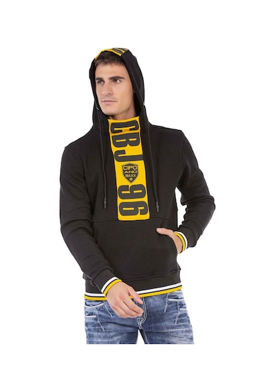 Cipo & Baxx CL478 Kanguru Cep Siyah Sweatshirt Siyah