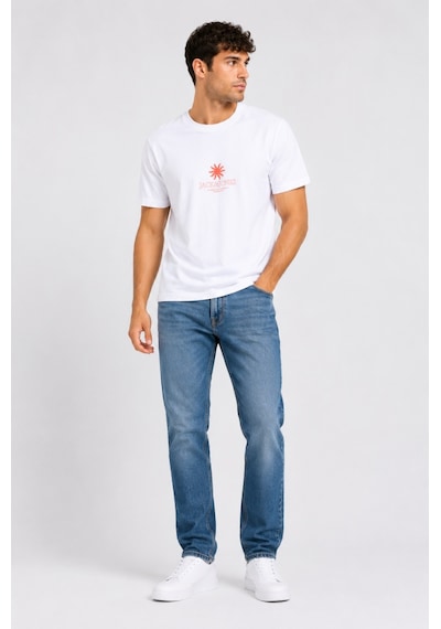 Jack & Jones Jorhyeres Tee Ss Crew Neck Fst Beyaz