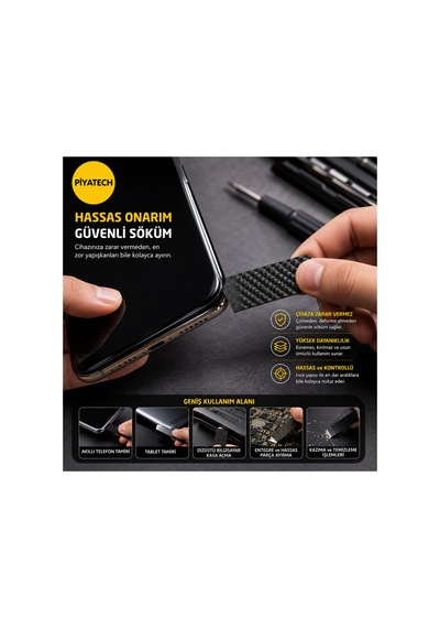 Karbon Fiber Telefon Ve Tablet Ekran Sökme Penası Tamir Kazıyıcı 7 X 3 Cm 1.5 Mm