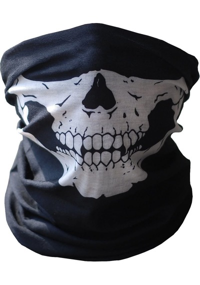 Siyah Renk Dikişsiz Çok Fonksiyonlu Çene Kafatası Yüz Maskesi Baf Buff Bandana Boyunluk Bileklik 56