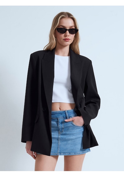Dilvin 60801 Blazer Ceket-siyah