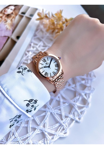 Ferro Rose Gold Renk 3 Atm Suya Dayanıklı Çelik Kordon Özel Tasarım Kadın Kol Saati Bf2720awt