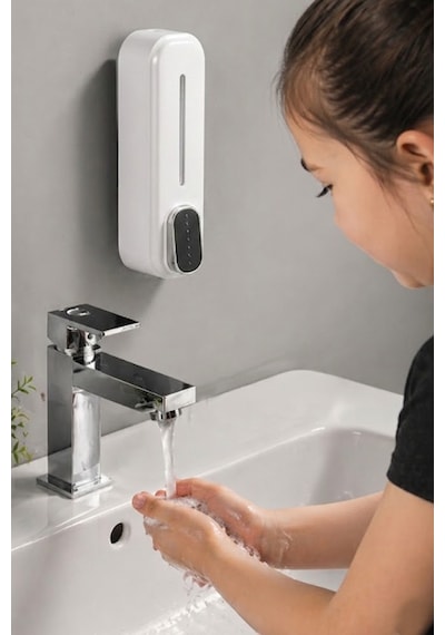 Duvara Monte Sıvı Sabunluk Manuel Dispenser Mutfak Deterjan Şampuan Duş Jel Organizer 22 cm