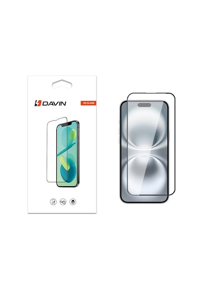Kilifone - Apple Uyumlu iPhone 16 Plus - Ekran Koruyucu Davin 5d Cam Koruma - Siyah - T34548