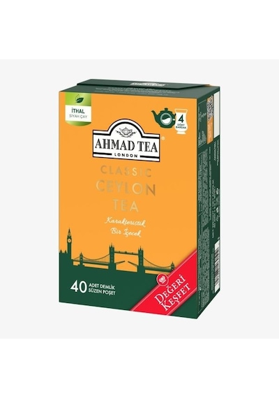 Ahmad Tea 40'lı Klasik Ceylon Tea Demlik Poşet Çay 80 G