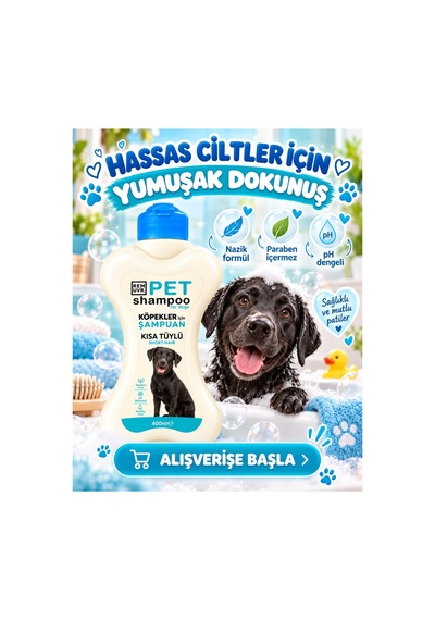Köpek Şampuanı Normal 400 Ml Hassas Ciltlere Uygun Günlük Köpek Bakım Şampuanı