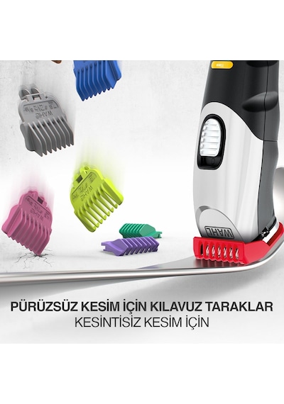 Wahl 9893 Color Trim Beard 8 Renkli Kılavuz Taraklı Şarjlı Sakal Kesme Makinesi