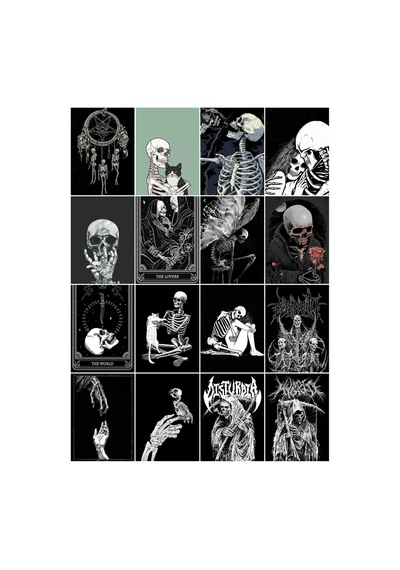 Skull And Love Çoklu 16'lı Sticker Seti Diğer
