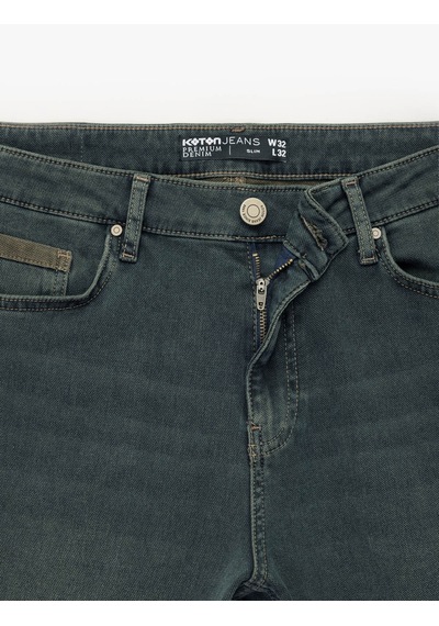 Koton Michael Petrol Erkek Jean Pantolon 7wam40092nd