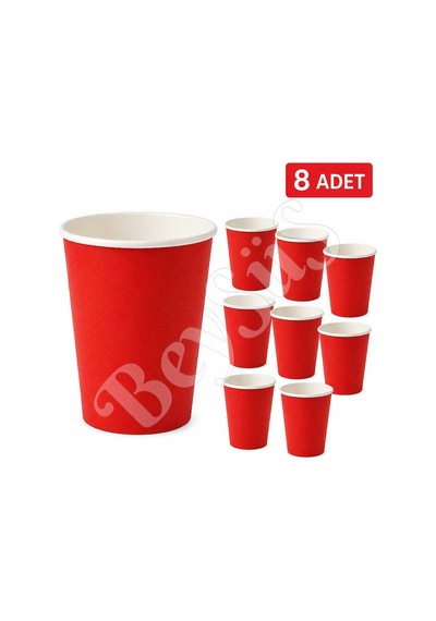 Parti Kağıt Bardak 8li Kırmızı Diğer