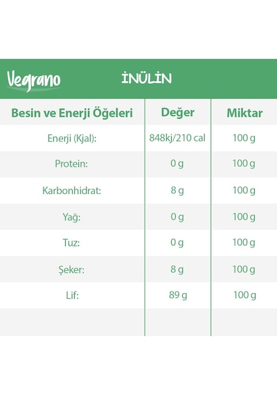 Vegrano İnülin 1 KG