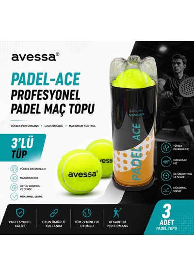 Avessa Padel-ace Profesyonel Padel Maç Topu 3lü