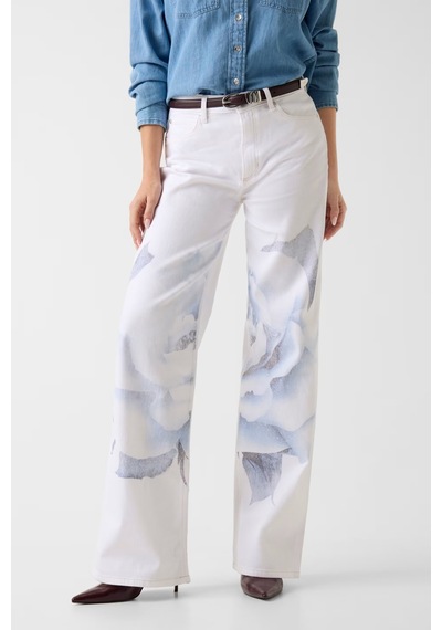 Guess Rege Relaxed Fit Kadın Jean Pantolon W6ga1ad1575 Beyaz