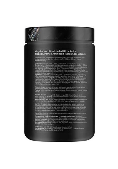 Kingsize Nutrition Loaded Ultra Amino-eaa 495 Gr - Tropikal Meyve