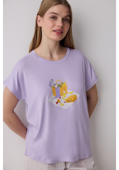Penti Bon Vivant Lila Tişört Pijama Üstü