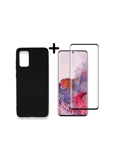 Samsung Galaxy Uyumlu S20 Plus Lansman Içi Kadife Telefon Kılıfı Ve Tam Kaplar Polymer Nano Ekran Koruyucu Col179207-siyah